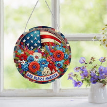 Load image into Gallery viewer, Acrylic Special Shaped GOD BLESS AMERICA Suncatcher Diamond Hanging Ornament

