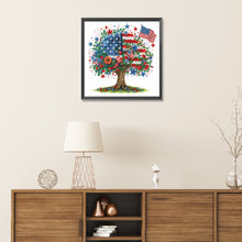 Load image into Gallery viewer, Diamond Painting - Partial Special Shaped - Independence Day tree (30*30CM)
