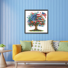Load image into Gallery viewer, Diamond Painting - Partial Special Shaped - Independence Day tree (30*30CM)
