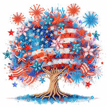 Load image into Gallery viewer, Diamond Painting - Partial Special Shaped - Independence Day tree (30*30CM)
