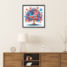Load image into Gallery viewer, Diamond Painting - Partial Special Shaped - Independence Day tree (30*30CM)
