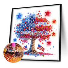 Load image into Gallery viewer, Diamond Painting - Partial Special Shaped - Independence Day tree (30*30CM)
