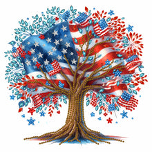 Load image into Gallery viewer, Diamond Painting - Partial Special Shaped - Independence Day tree (30*30CM)
