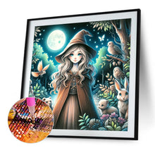 Load image into Gallery viewer, AB Diamond Painting - Full Round - Little witch under the moon (40*40CM)
