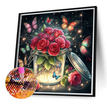 Load image into Gallery viewer, Diamond Painting - Full Round - Red roses and butterflies (40*40CM)
