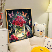 Load image into Gallery viewer, Diamond Painting - Full Round - Red roses and butterflies (40*40CM)

