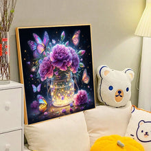 Load image into Gallery viewer, Diamond Painting - Full Round - Purple flowers and butterflies (40*40CM)
