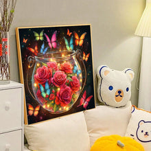 Load image into Gallery viewer, Diamond Painting - Full Round - Red roses and butterflies (40*40CM)
