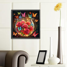 Load image into Gallery viewer, Diamond Painting - Full Round - Red roses and butterflies (40*40CM)
