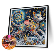 Load image into Gallery viewer, 4pcs Partial Special Diamond Painting Set - Dream girl and kitten (30*30CM)
