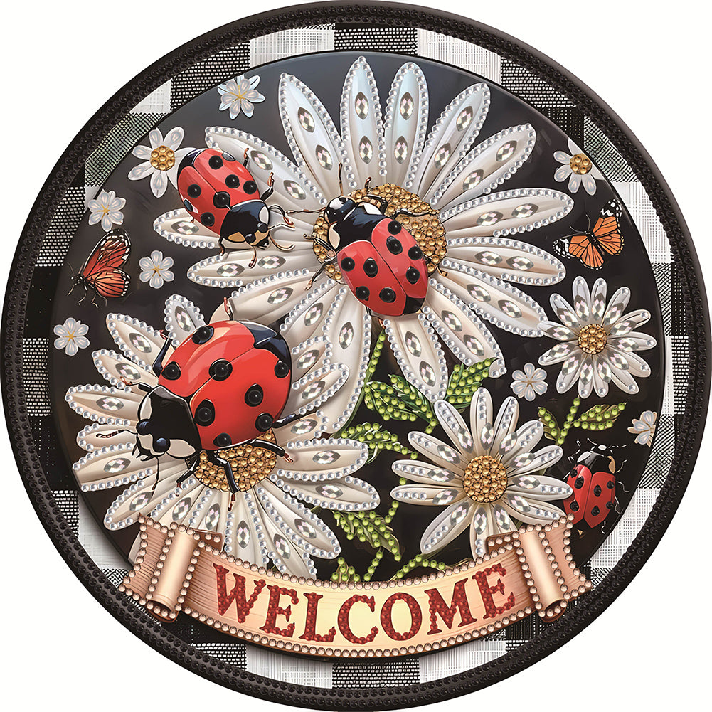 Diamond Painting - Partial Special Shaped - Cute ladybug (30*30CM)