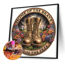 Load image into Gallery viewer, Diamond Painting - Partial Special Shaped - Round brand military boots (30*30CM)
