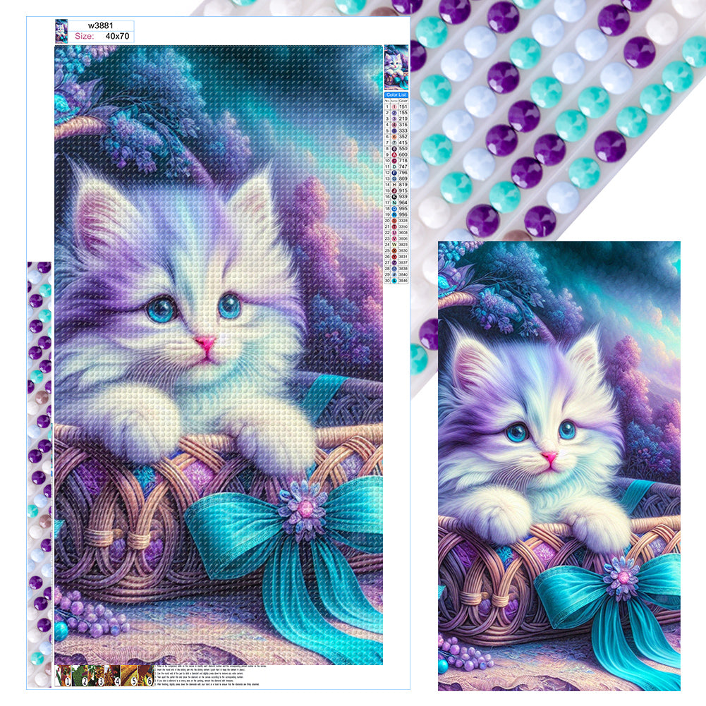 Diamond Painting - Full Round - White cat (40*70CM)