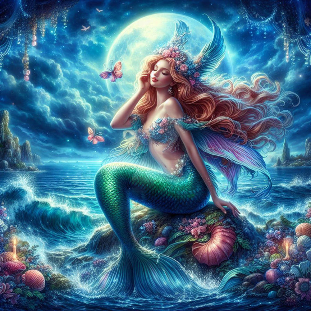 Diamond Painting - Full Round - Mermaid girl (40*40CM)