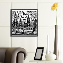 Load image into Gallery viewer, Diamond Painting - Full Round - Horror black and white street scene (40*40CM)
