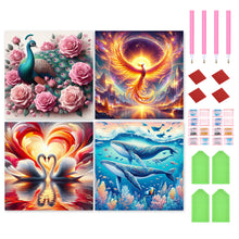 Load image into Gallery viewer, 4pcs Round Diamond Painting Set - Animal series (40*40CM)
