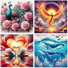 Load image into Gallery viewer, 4pcs Round Diamond Painting Set - Animal series (40*40CM)

