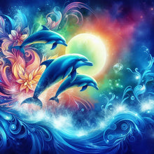 Load image into Gallery viewer, 4pcs Round Diamond Painting Set - Dream animals (40*40CM)
