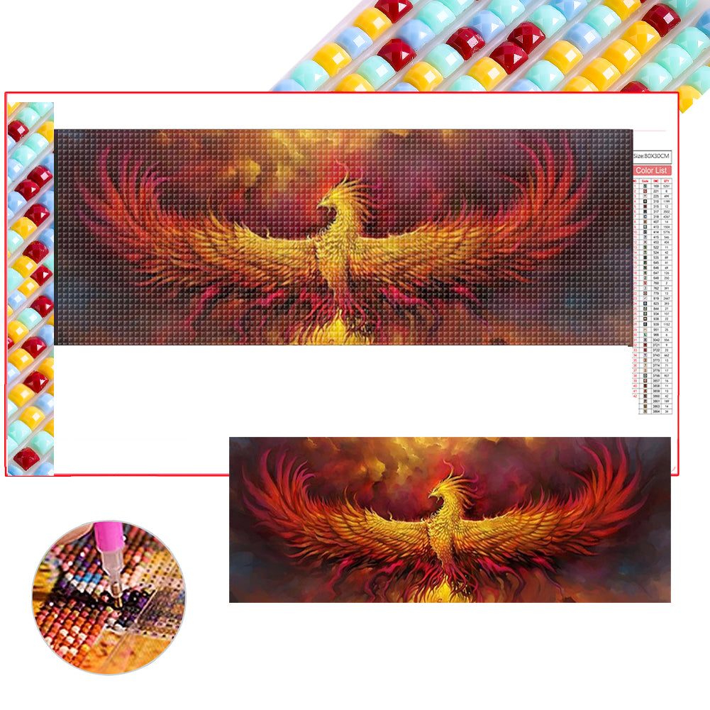 Diamond Painting - Full Square - Flying phoenix (80*30CM)