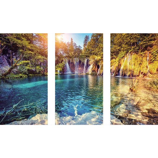 Diamond Painting - Full Round - Clear lake waterfall (90*55CM)