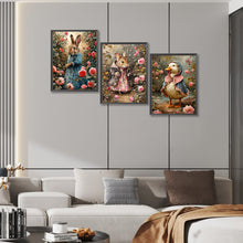 Load image into Gallery viewer, 3pcs Square Diamond Painting Set - Little animals in the flowers (30*40CM)
