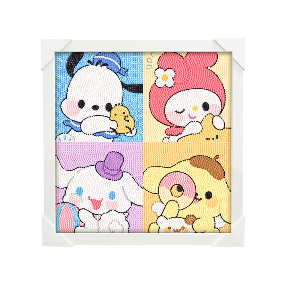 Sanrio Diamond Art Painting Kits with Frame for Kids Ages 4-8-12 Art Crafts