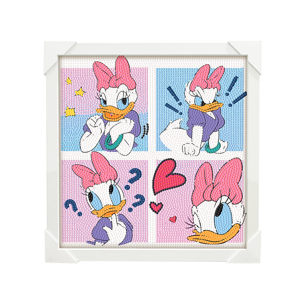 Donald Duck Diamond Art Painting Kits with Frame for Kids Ages 4-8-12 Art Crafts