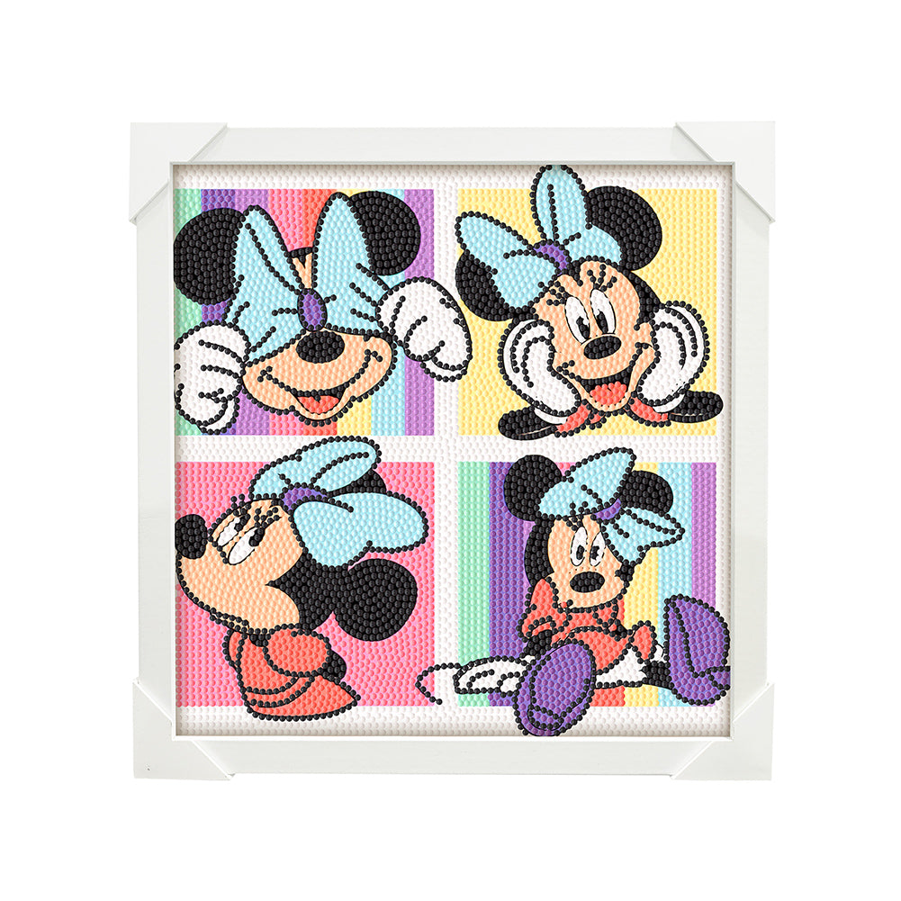 Mickey and Minnie Diamond Art Painting Kits with Frame for Kids Ages 4-8-12