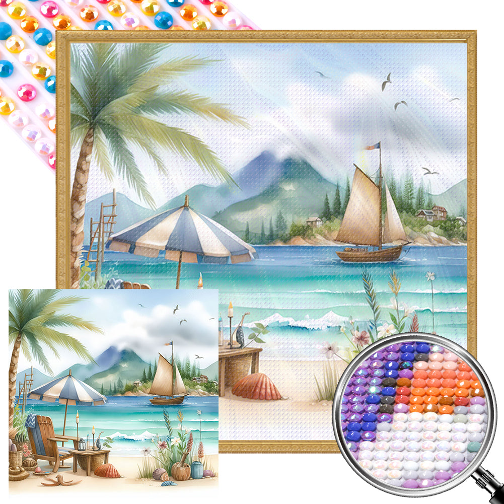 AB Diamond Painting - Full Round - Beach vacation (40*40CM)