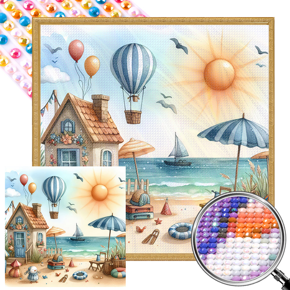 AB Diamond Painting - Full Round - Beach hut (40*40CM)