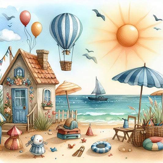 AB Diamond Painting - Full Round - Beach hut (40*40CM)