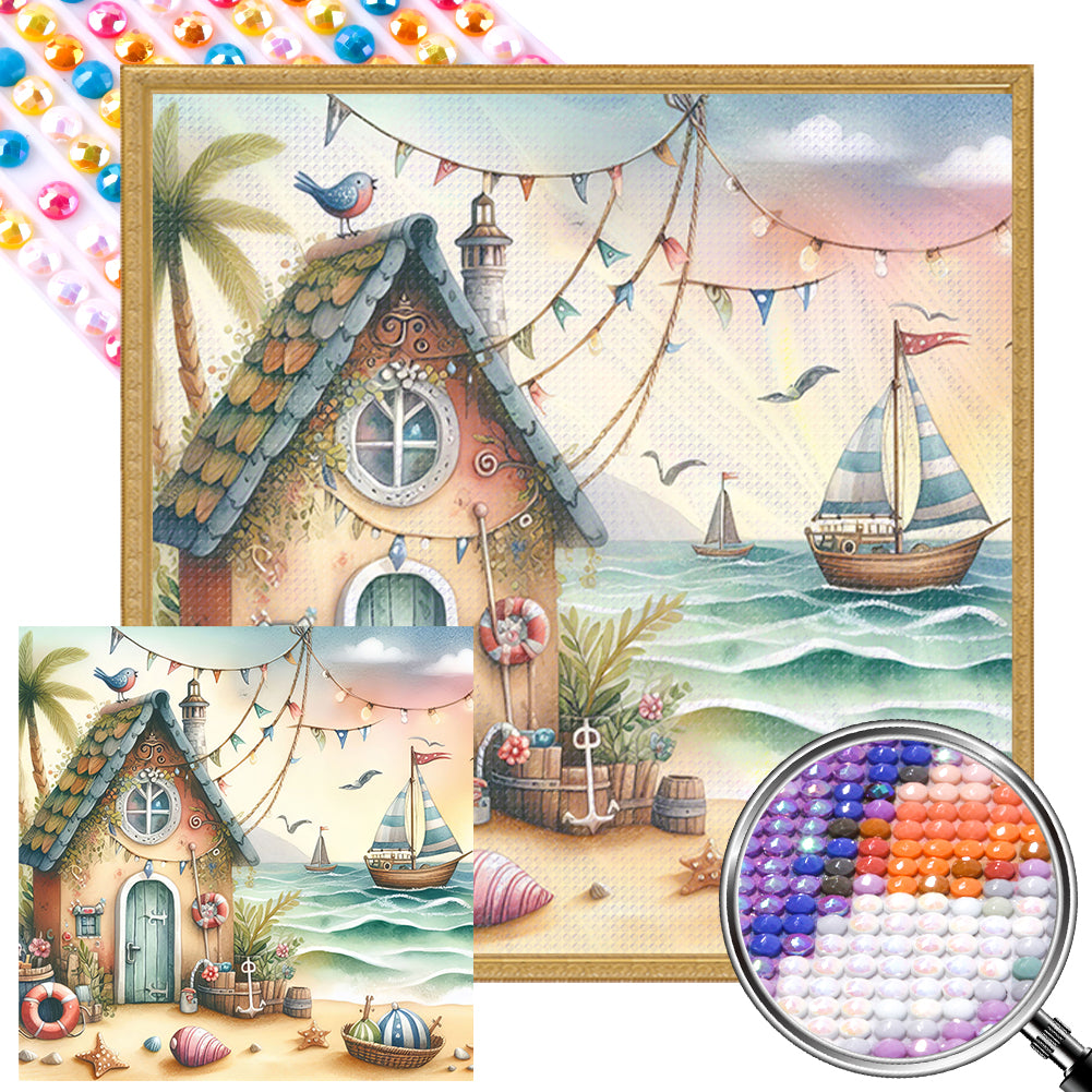 AB Diamond Painting - Full Round - Beach hut (40*40CM)
