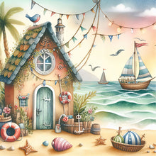 Load image into Gallery viewer, AB Diamond Painting - Full Round - Beach hut (40*40CM)
