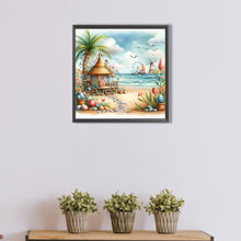 Load image into Gallery viewer, AB Diamond Painting - Full Round - Beach hut (40*40CM)
