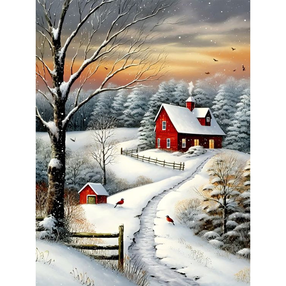 Diamond Painting - Full Round - Snow scene (30*40CM)