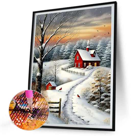 Diamond Painting - Full Round - Snow scene (30*40CM)