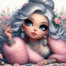 Load image into Gallery viewer, Diamond Painting - Full Round - Big-eyed cute girl (30*30CM)

