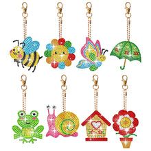 Load image into Gallery viewer, 8Pcs Double Sided Special Shaped Cartoon Diamond Painting Keychain for Beginners
