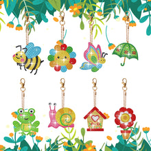 Load image into Gallery viewer, 8Pcs Double Sided Special Shaped Cartoon Diamond Painting Keychain for Beginners
