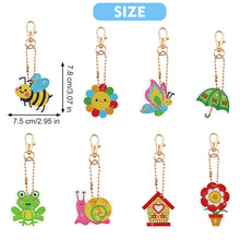 Load image into Gallery viewer, 8Pcs Double Sided Special Shaped Cartoon Diamond Painting Keychain for Beginners

