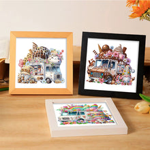 Load image into Gallery viewer, 4pcs Partial Special Diamond Painting Set - Gnome and ice cream truck (30*30CM)
