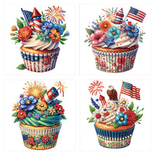 Load image into Gallery viewer, 4pcs Partial Special Diamond Painting Set - Independence Day cake (30*30CM)

