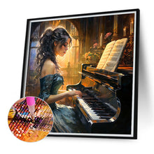 Load image into Gallery viewer, Diamond Painting - Full Round - Piano girl (40*40CM)
