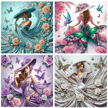 Load image into Gallery viewer, 4pcs Partial Special Diamond Painting Set - Lady (30*30CM)
