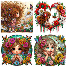 Load image into Gallery viewer, 4pcs Partial Special Diamond Painting Set - Cute girl (30*30CM)
