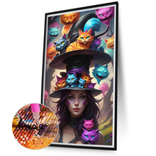 Load image into Gallery viewer, Diamond Painting - Full Round - Witch and cat (40*70CM)
