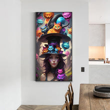 Load image into Gallery viewer, Diamond Painting - Full Round - Witch and cat (40*70CM)
