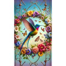 Load image into Gallery viewer, Diamond Painting - Full Round - Flower butterfly and hummingbird (40*70CM)
