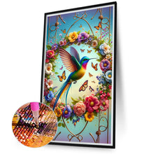 Load image into Gallery viewer, Diamond Painting - Full Round - Flower butterfly and hummingbird (40*70CM)
