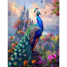 Load image into Gallery viewer, Diamond Painting - Full Round - Peacock and castle (50*60CM)
